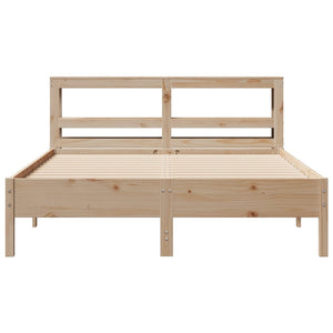 Bed Frame with Headboard 140x200 cm Solid Wood Pine