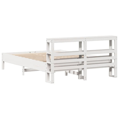 Bed Frame without Mattress White 140x200 cm Solid Wood Pine