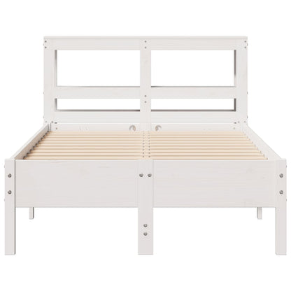 Bed Frame without Mattress White 120x200 cm Solid Wood Pine