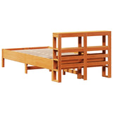 Bed Frame with Headboard Wax Brown 120x200 cm Solid Wood Pine