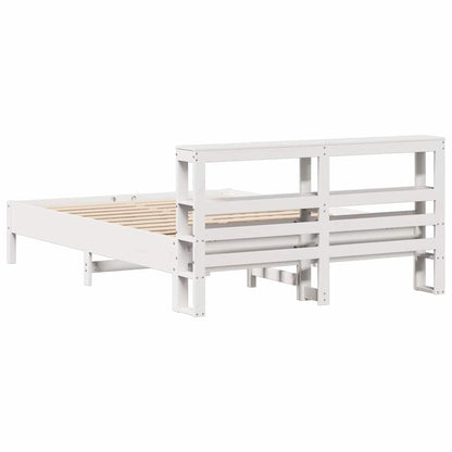 Bed Frame without Mattress White 140x190 cm Solid Wood Pine