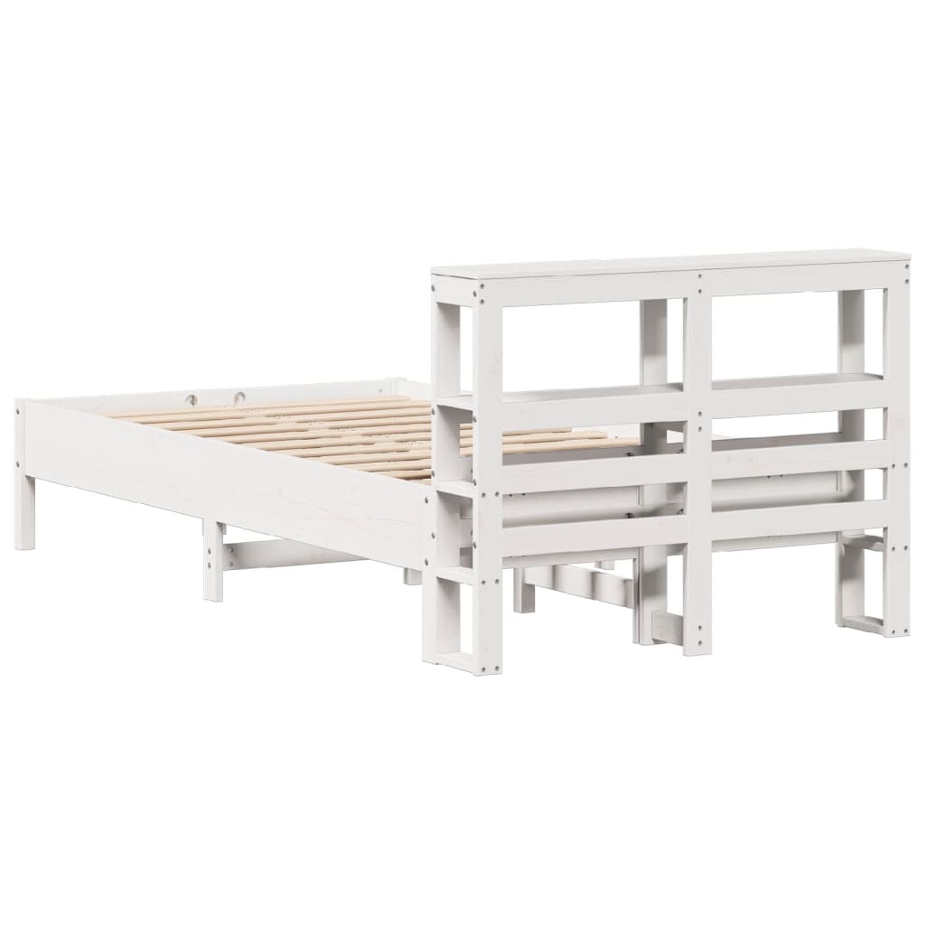 Bed Frame without Mattress White 120x190 cm Small Double Solid Wood Pine