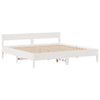 Bed Frame without Mattress White 200x200 cm Solid Wood Pine