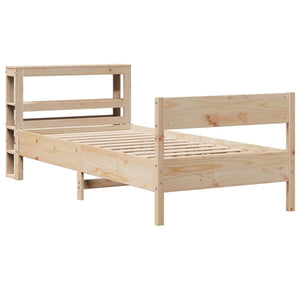 Bed Frame with Headboard 100x200 cm Solid Wood Pine