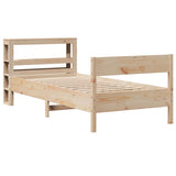 Bed Frame with Headboard 100x200 cm Solid Wood Pine