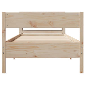 Bed Frame with Headboard 100x200 cm Solid Wood Pine