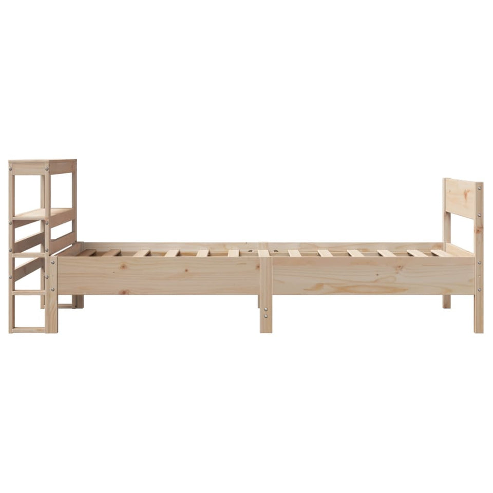 Bed Frame with Headboard 100x200 cm Solid Wood Pine