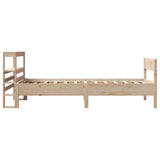 Bed Frame with Headboard 100x200 cm Solid Wood Pine