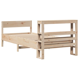 Bed Frame with Headboard 100x200 cm Solid Wood Pine