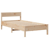 Bed Frame with Headboard 100x200 cm Solid Wood Pine