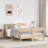 Bed Frame with Headboard 140x190 cm Solid Wood Pine