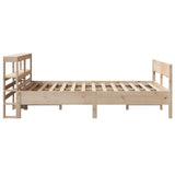 Bed Frame with Headboard 140x190 cm Solid Wood Pine