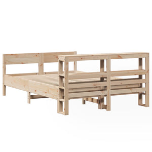 Bed Frame with Headboard 140x190 cm Solid Wood Pine