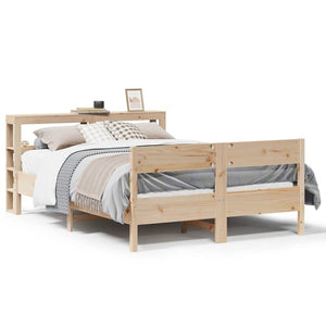 Bed Frame with Headboard 140x190 cm Solid Wood Pine