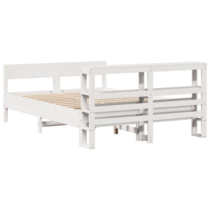 Bed Frame without Mattress White 140x190 cm Solid Wood Pine