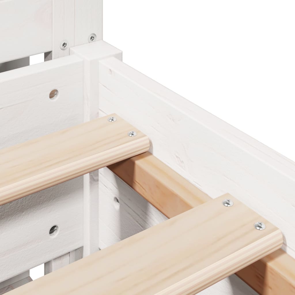 Bed Frame without Mattress White 140x190 cm Solid Wood Pine
