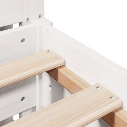Bed Frame without Mattress White 140x190 cm Solid Wood Pine