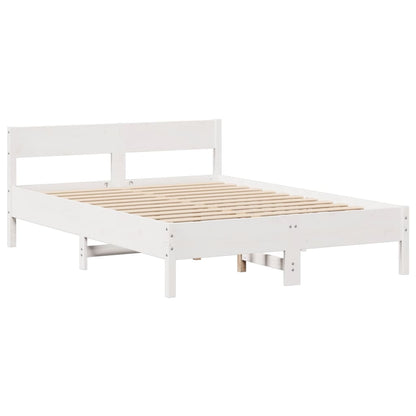 Bed Frame without Mattress White 120x190 cm Small Double Solid Wood Pine