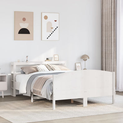 Bed Frame without Mattress White 140x200 cm Solid Wood Pine