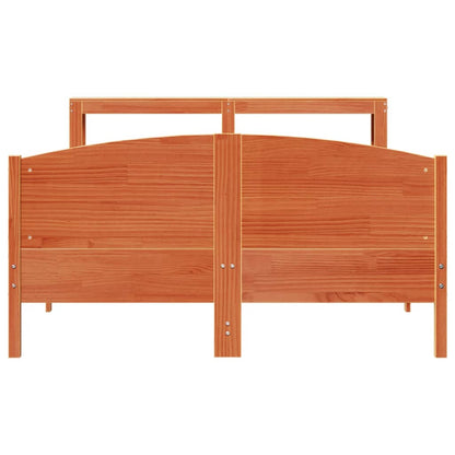 Bed Frame without Mattress Wax Brown 140x200 cm Solid Wood Pine