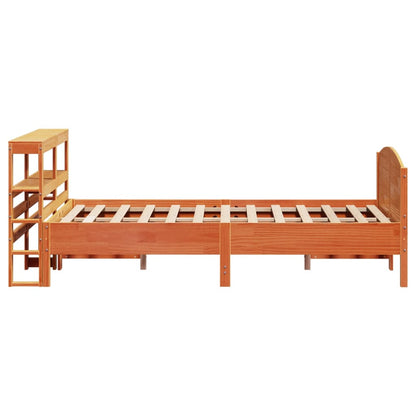 Bed Frame without Mattress Wax Brown 140x200 cm Solid Wood Pine