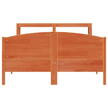 Bed Frame without Mattress Wax Brown 120x200 cm Solid Wood Pine