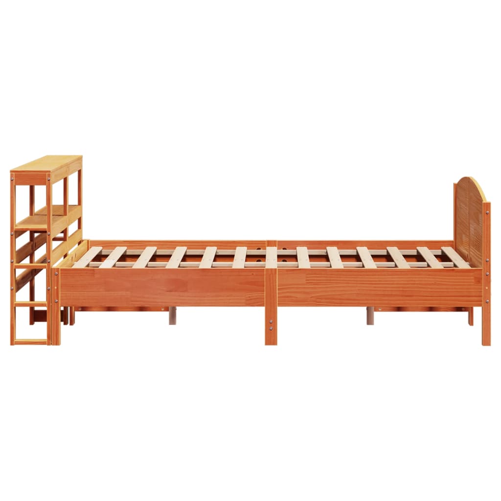 Bed Frame without Mattress Wax Brown 120x200 cm Solid Wood Pine