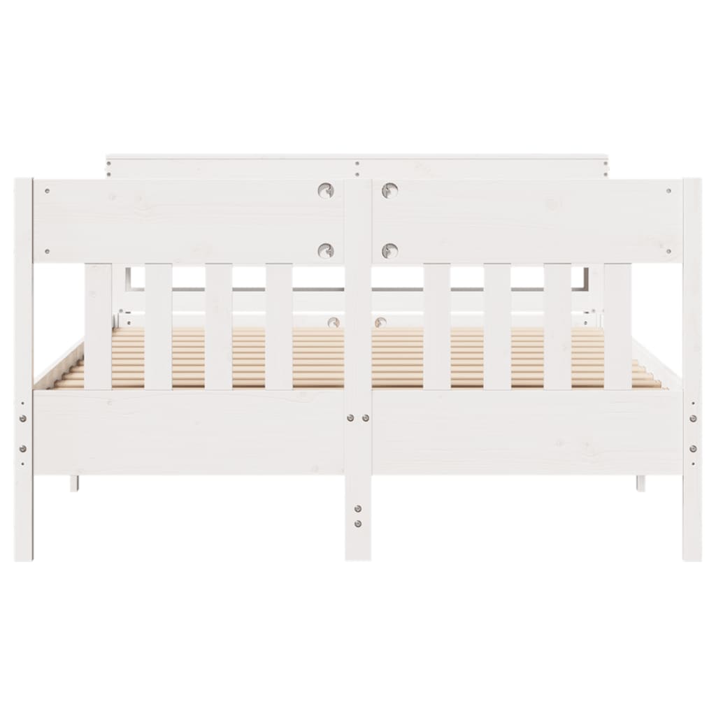 Bed Frame without Mattress White 140x200 cm Solid Wood Pine