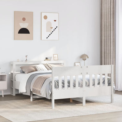 Bed Frame without Mattress White 140x200 cm Solid Wood Pine