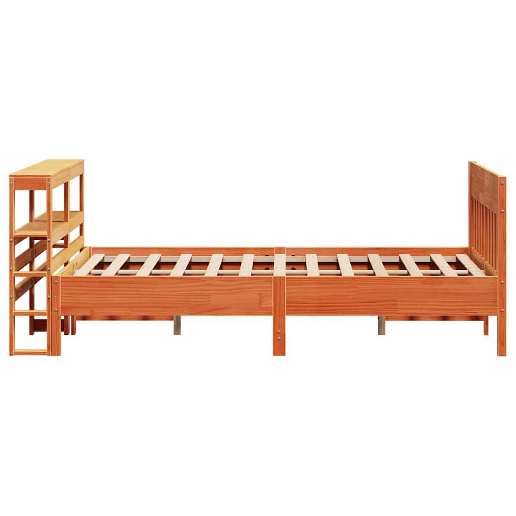 Bed Frame without Mattress Wax Brown 140x190 cm Solid Wood Pine
