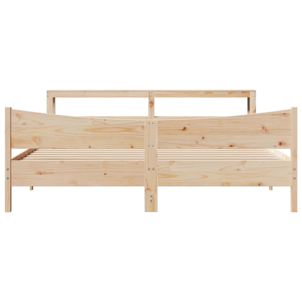 Bed Frame with Headboard 180x200 cm Super King Solid Wood Pine