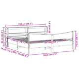 Bed Frame with Headboard 180x200 cm Super King Solid Wood Pine