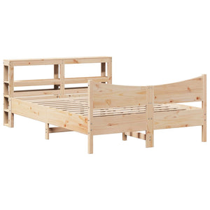 Bed Frame with Headboard 160x200 cm Solid Wood Pine