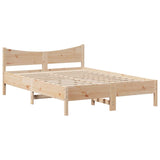 Bed Frame with Headboard 160x200 cm Solid Wood Pine