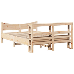 Bed Frame with Headboard 160x200 cm Solid Wood Pine