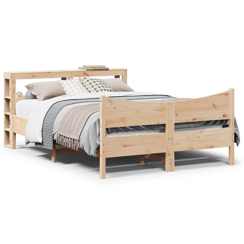 Bed Frame with Headboard 160x200 cm Solid Wood Pine