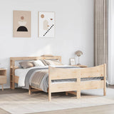 Bed Frame with Headboard 150x200 cm King Size Solid Wood Pine