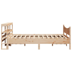 Bed Frame with Headboard 150x200 cm King Size Solid Wood Pine