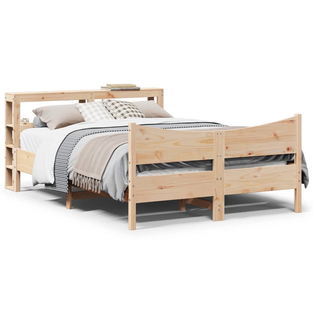 Bed Frame with Headboard 120x200 cm Solid Wood Pine