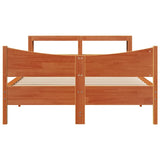 Bed Frame with Headboard Wax Brown 120x200 cm Solid Wood Pine