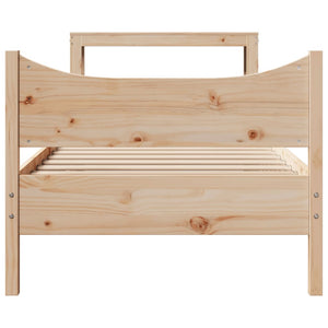 Bed Frame with Headboard 90x190 cm Single Solid Wood Pine