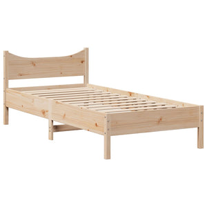 Bed Frame with Headboard 90x190 cm Single Solid Wood Pine