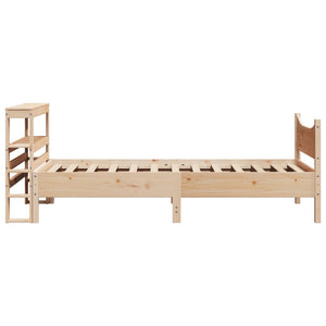 Bed Frame with Headboard 90x190 cm Single Solid Wood Pine