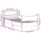 Bed Frame with Headboard 90x190 cm Single Solid Wood Pine