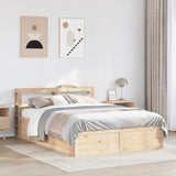 Bed Frame with Headboard 160x200 cm Solid Wood Pine