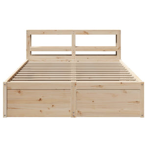 Bed Frame with Headboard 160x200 cm Solid Wood Pine