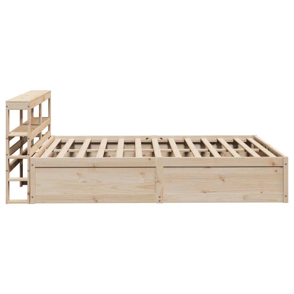 Bed Frame with Headboard 160x200 cm Solid Wood Pine