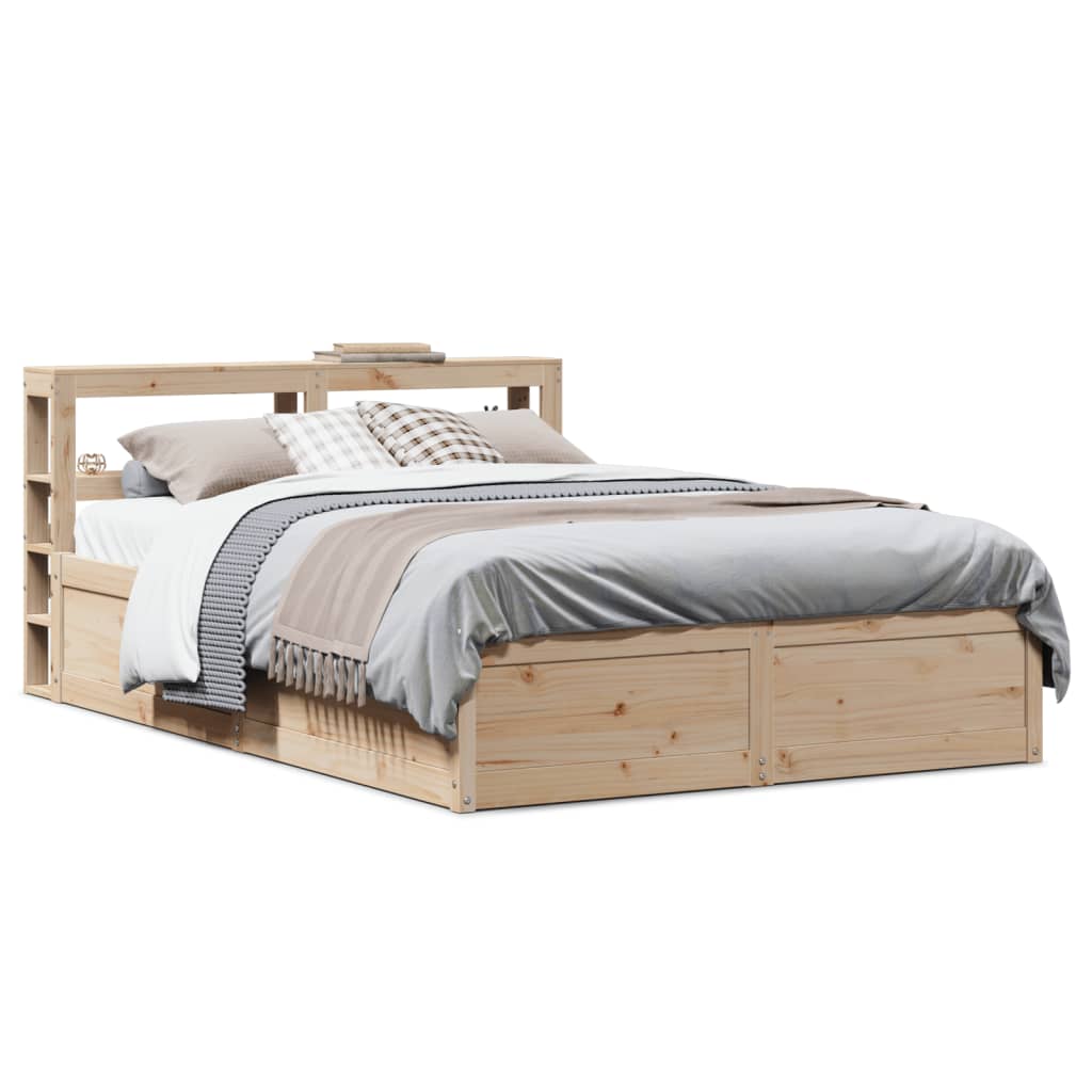 Bed Frame with Headboard 160x200 cm Solid Wood Pine