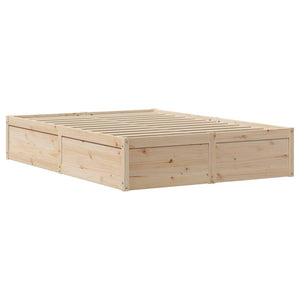 Bed Frame with Headboard 150x200 cm King Size Solid Wood Pine