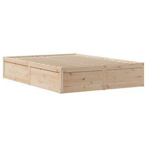 Bed Frame with Headboard 140x200 cm Solid Wood Pine